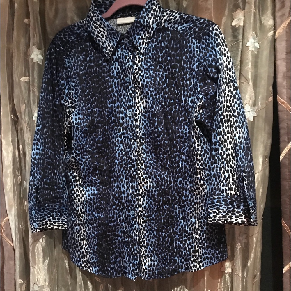 New York & Company animal print work shirt